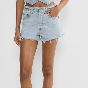 Aritzia Denim Forum The Ex Boyfriend shorts Light Blue